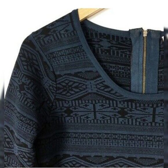 Parker Katrina Knit Bodycon Dress Navy Blue and Black Size Large NWT - Picture 10 of 13